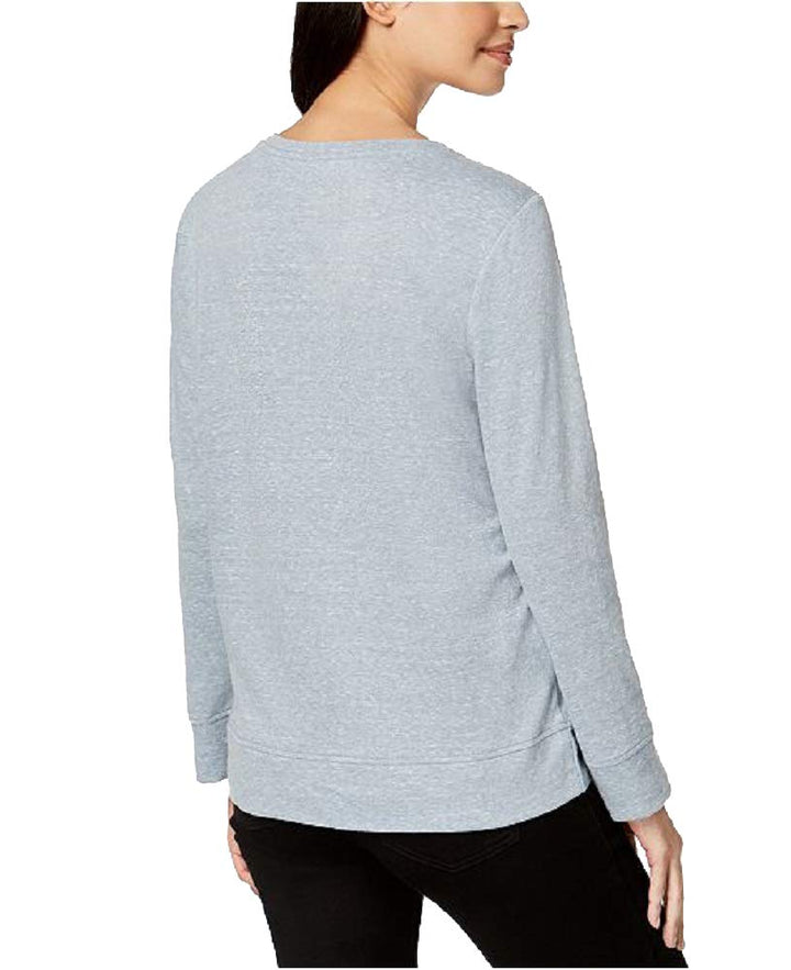Style & Co Long Sleeve Metallic Graphic Sweatshirt