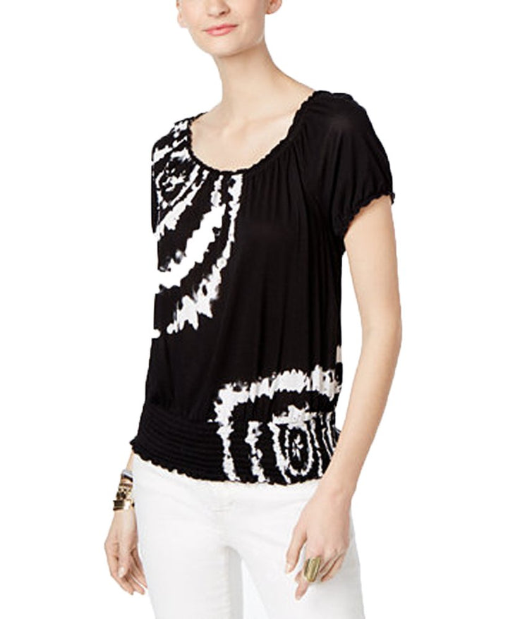 INC International Concepts Tie Dyed Peasant Top