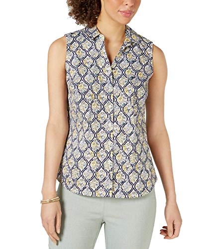 Petite Sleeveless Button-Up Shirt