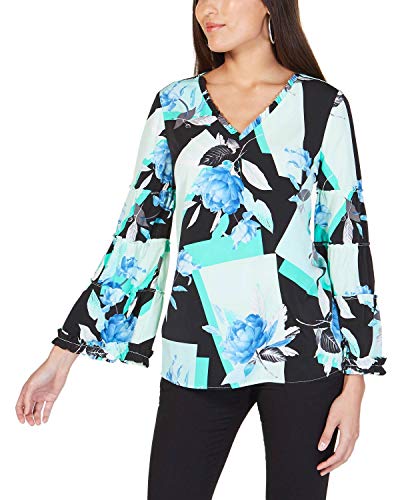 Printed Ruffle-Trim Top