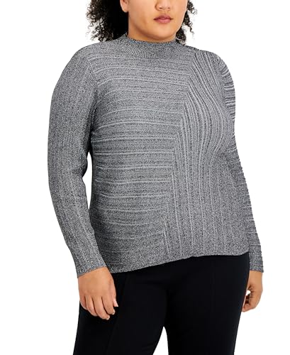 INC International Concepts Plus Size Asymmetrical Ribbed Sweater