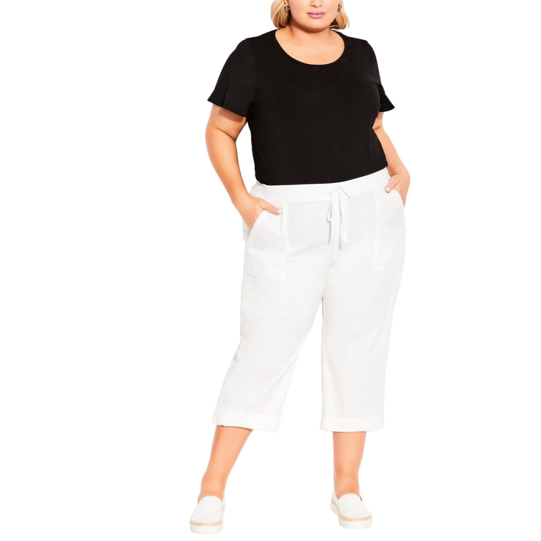 Plus Size Cotton Roll Up Capris