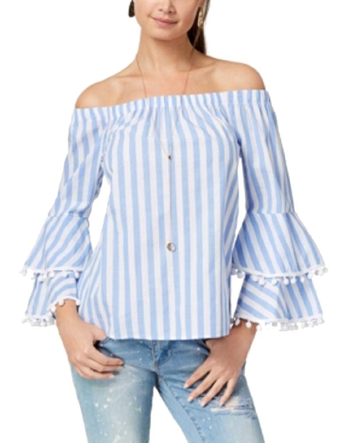 Ultra Flirt By Ikeddi Juniors Striped Off The Shoulder Top