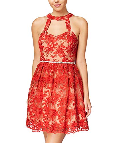 Say Yes To The Dress Juniors Embroidered Fit Flare Dress