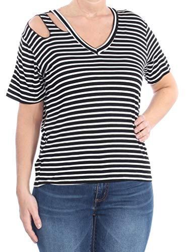 Juniors' Striped Cutout T-Shirt