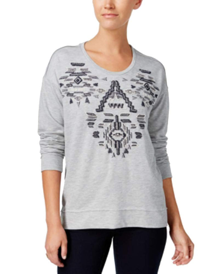 Style & Co Petite Embellished Embroidered Sweatshirt