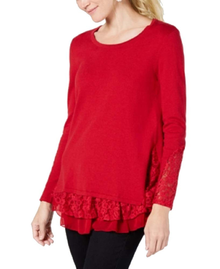 Style & Co Lace Trim Sweater