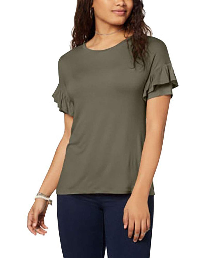 Ultra Flirt By Ikeddi Juniors Ruffle Sleeved T-Shirt