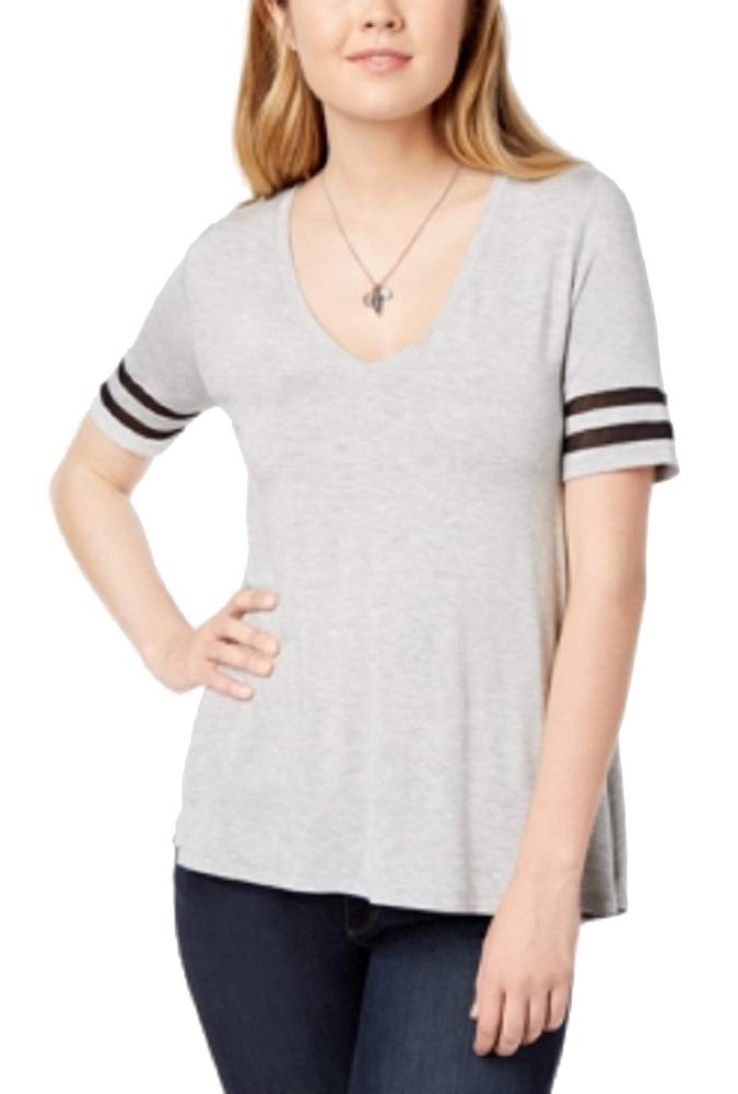 Bar III Short Sleeve Illusion Varsity Tee