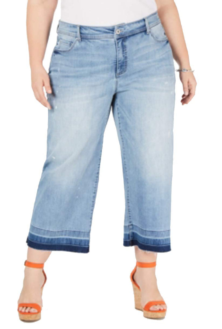 Plus Size Cropped Culotte Jeans