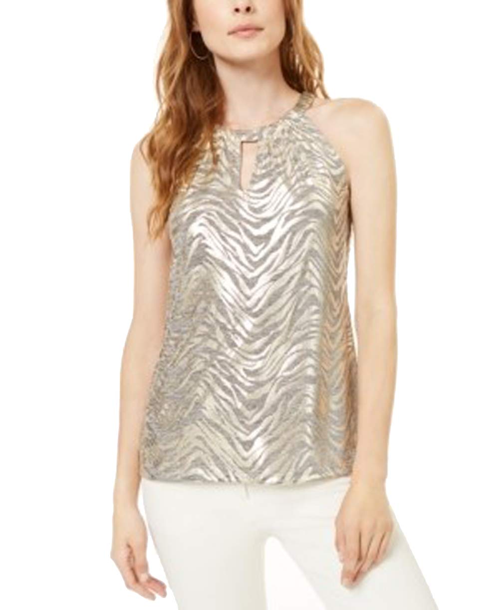 INC Shiny Zebra Halter Top