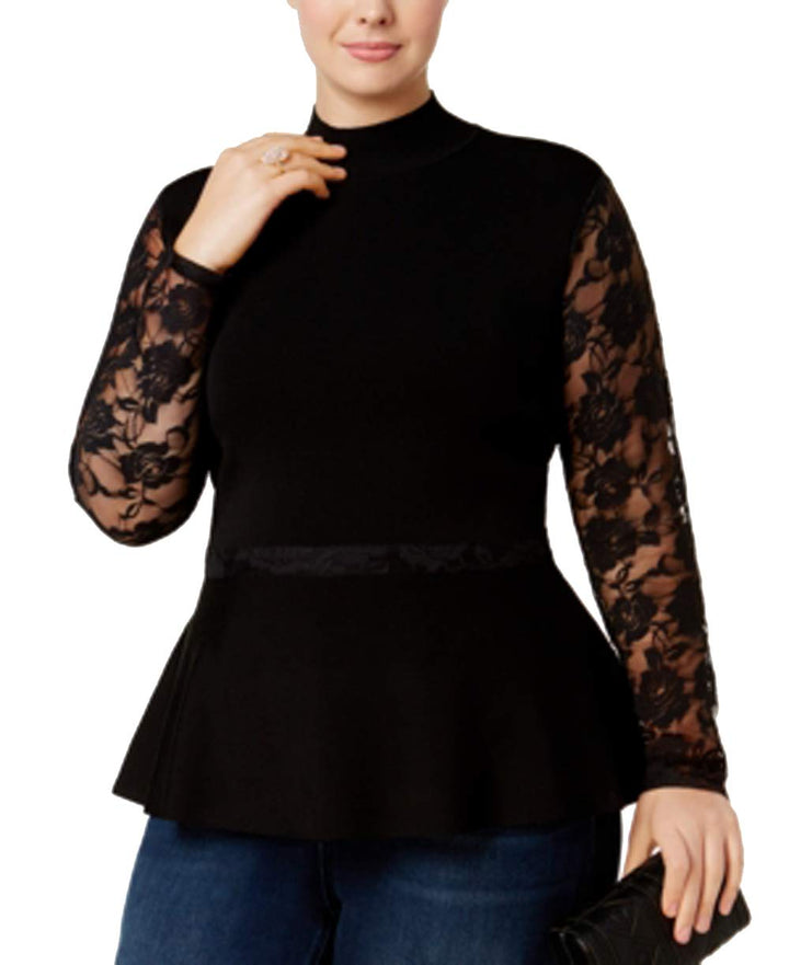 Plus Size Lace Peplum Sweater