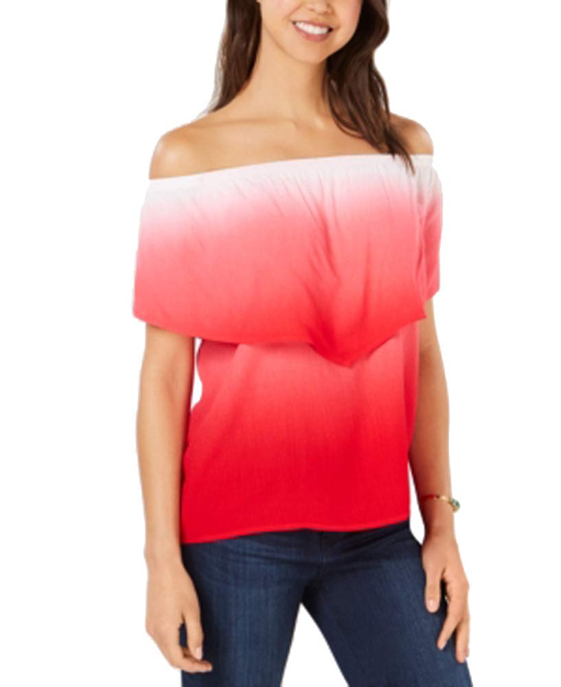 Juniors' Off-The-Shoulder Flounce Top