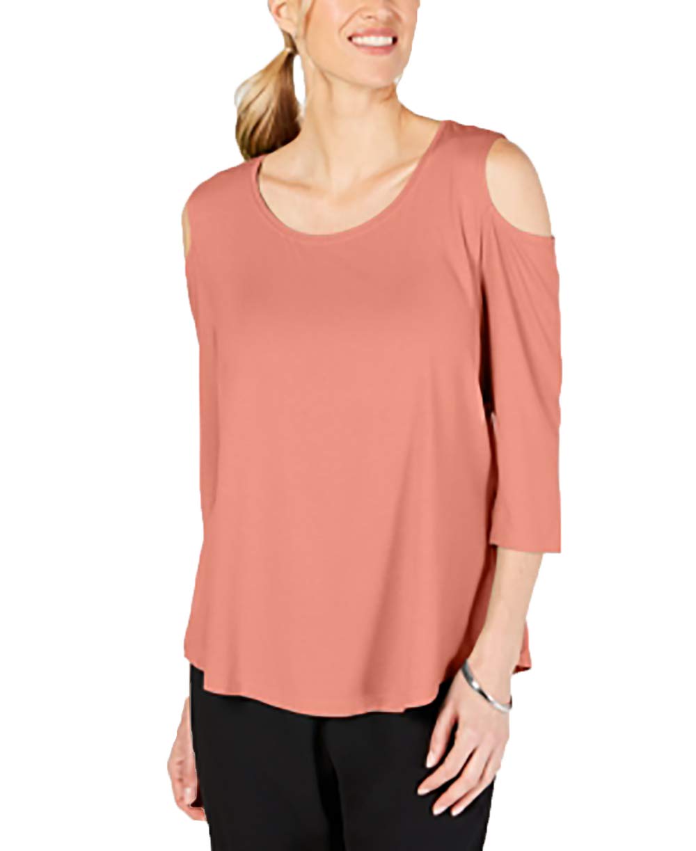 JM Collection Petite Cold Shoulder Top