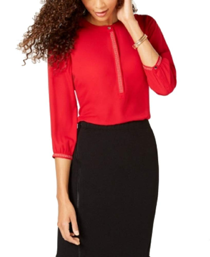 JM Collection Pleated Back Blouse