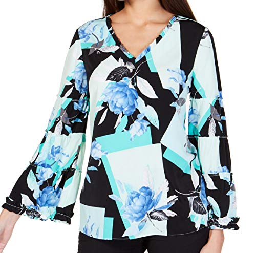 Printed Ruffle-Trim Top