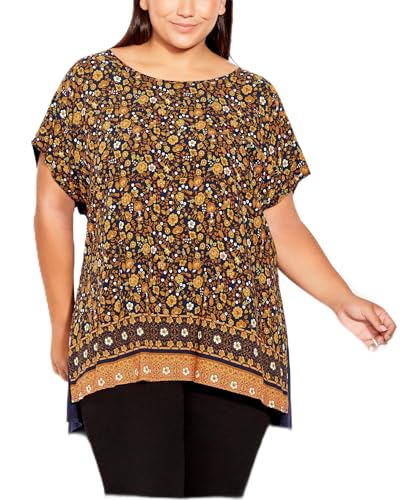 Plus Size Mixed Media Border Top