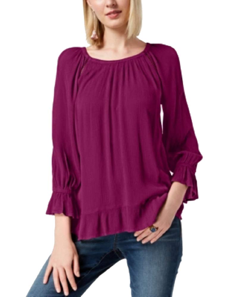 Crepe Peasant Top