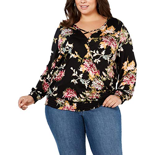 Plus Size Printed Smocked Top