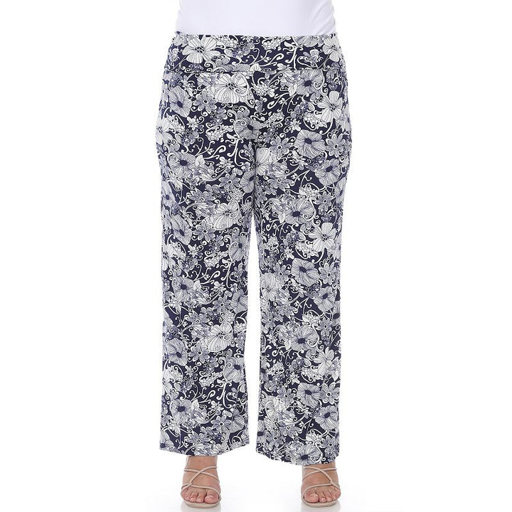Plus Size Floral Paisley Palazzo Pants