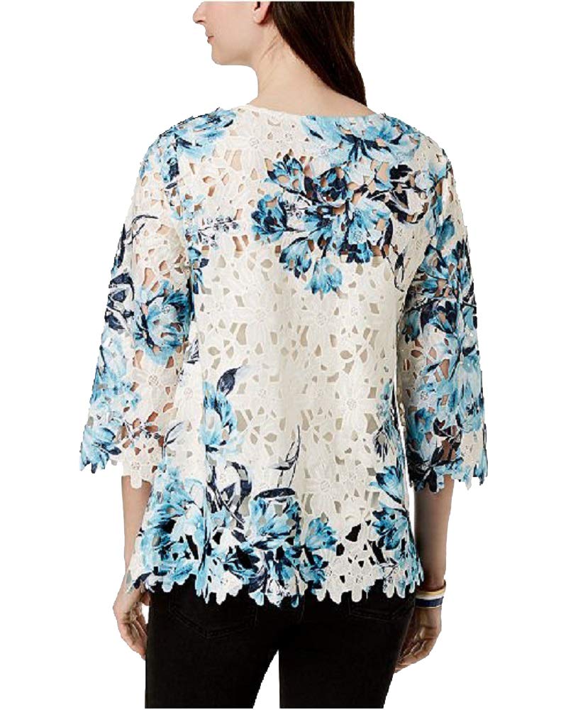 Charter Club Floral Print Lace Top