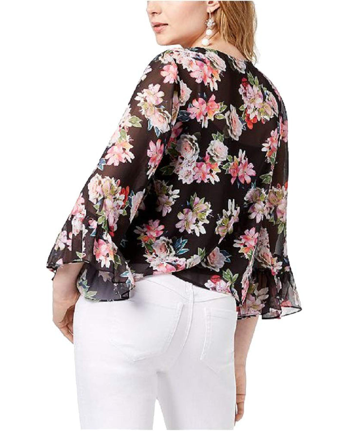 Petite Printed Wide Sleeve Top