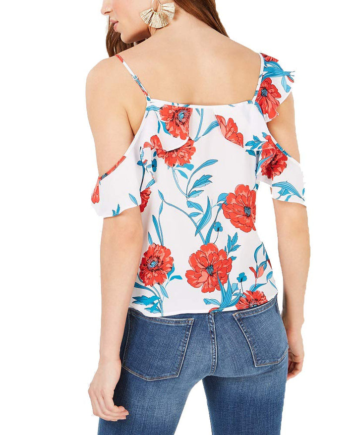 Bar III Asymmetrical Cold Shoulder Top