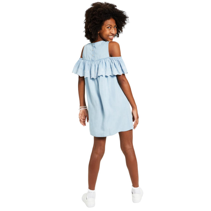 Charter Club Mommy Me Little Girls Cold Shoulder Chambray Dress