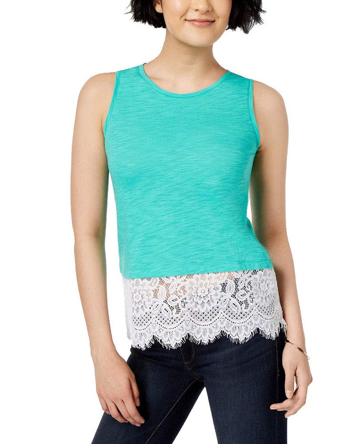 Maison Jules Lace Trim Tank Top