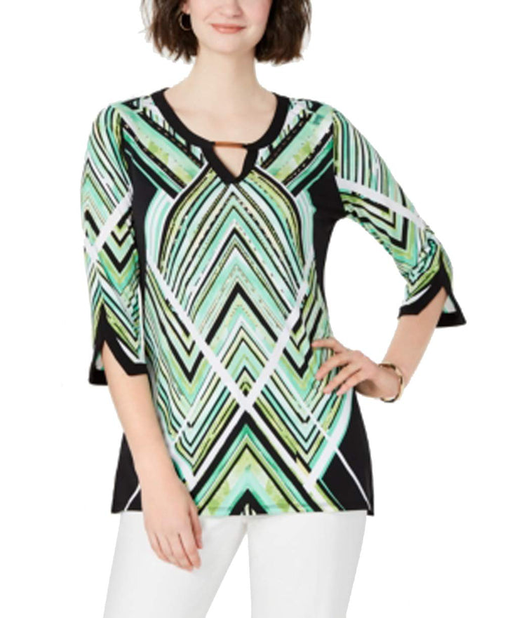 Petite Embellished Keyhole Tunic