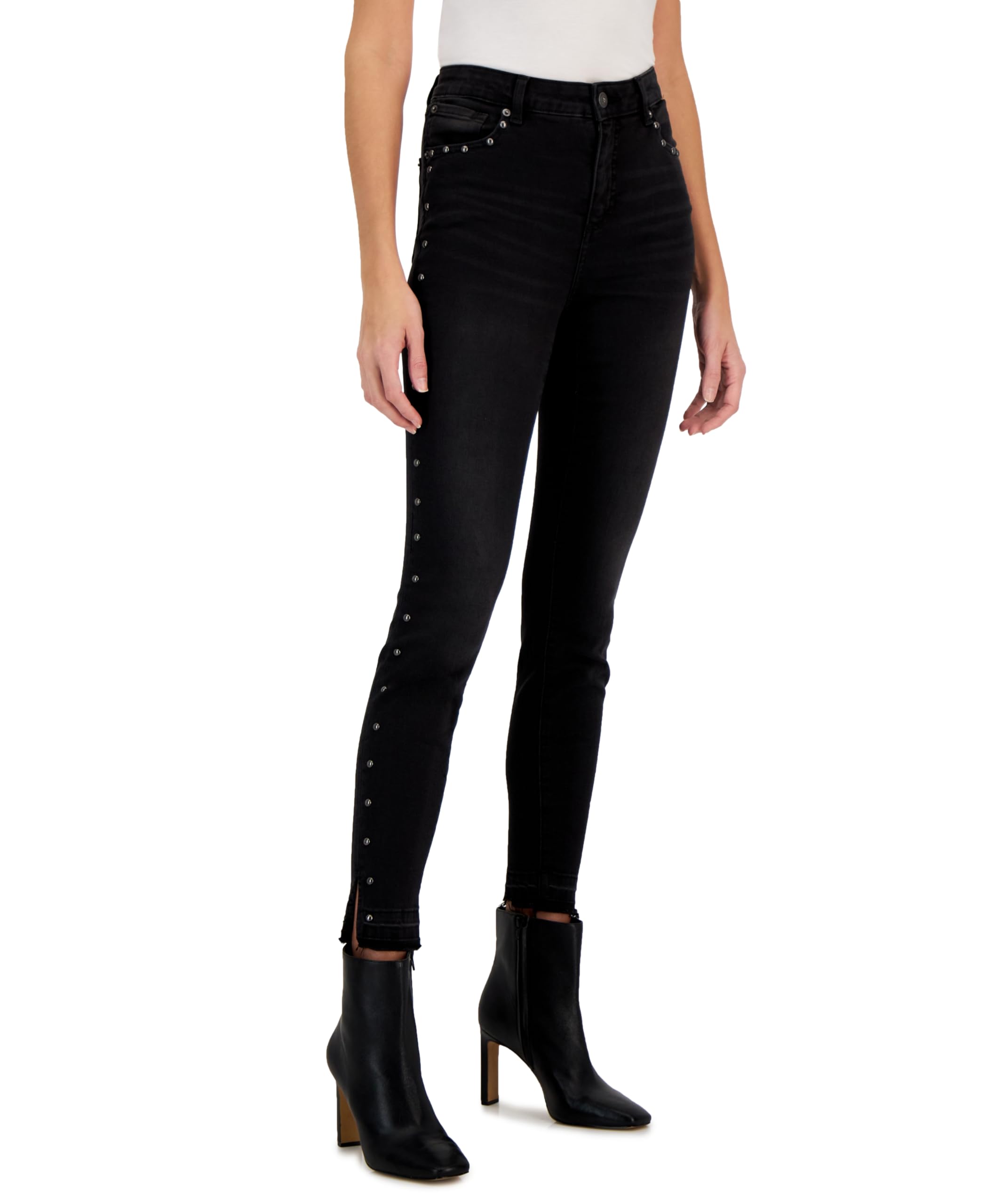 INC International Concepts Womens High Rise Studded Skinny Jeans