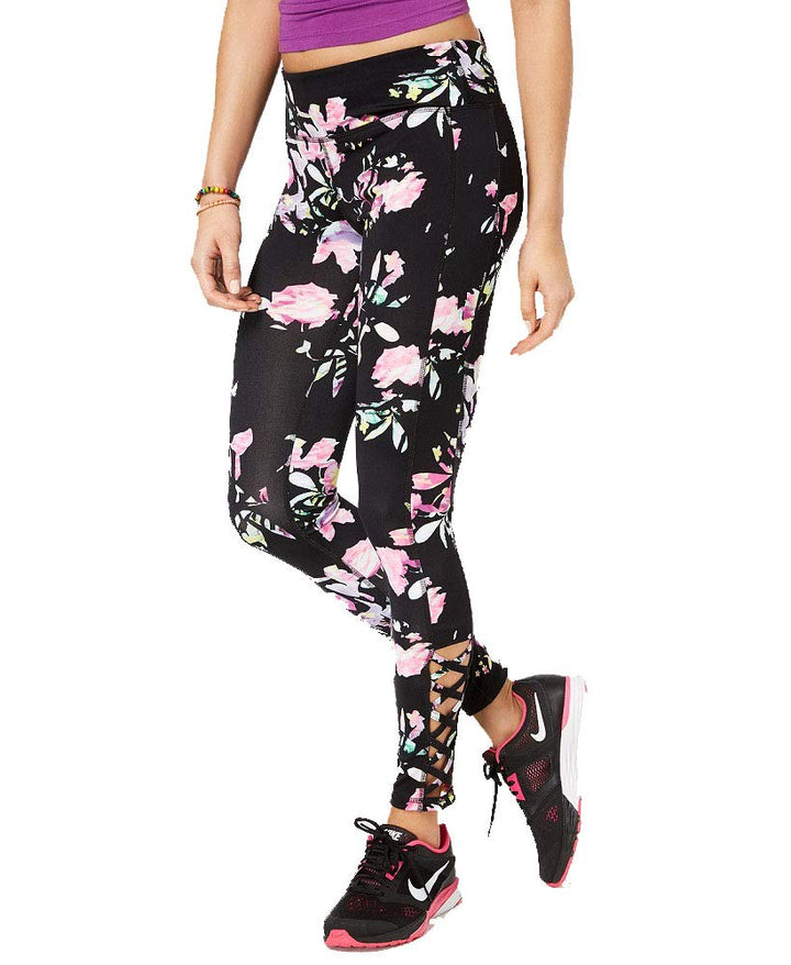 Active Juniors' Spring Bloom Caged Leggings