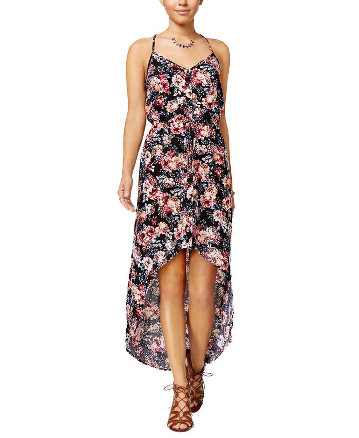 Ultra Flirt Juniors Cotton Printed High Low Dress