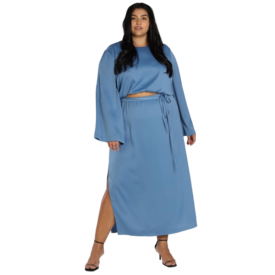 Nicole Williams English Plus Size Satin Skirt