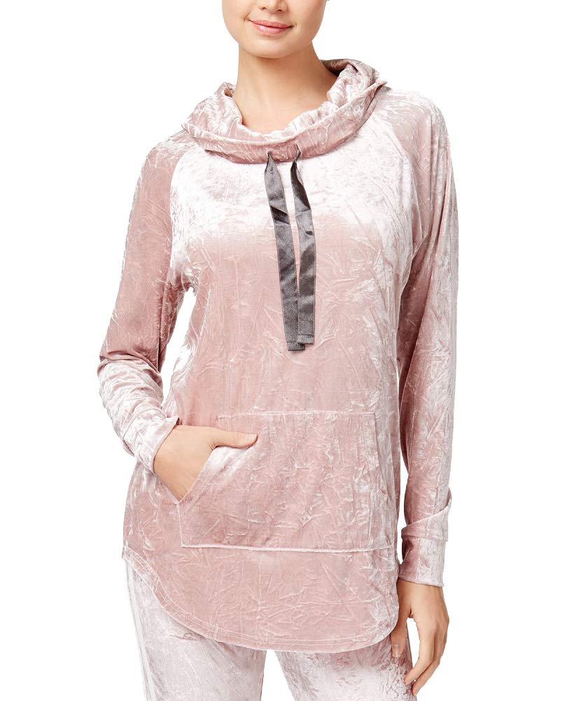 Ultra Flirt Juniors Crushed Velvet Funnel Neck Tunic Top