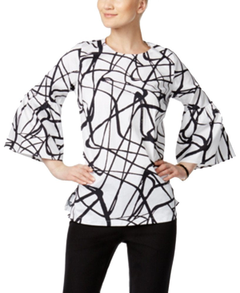 Alfani Printed Poet Sleeve Top