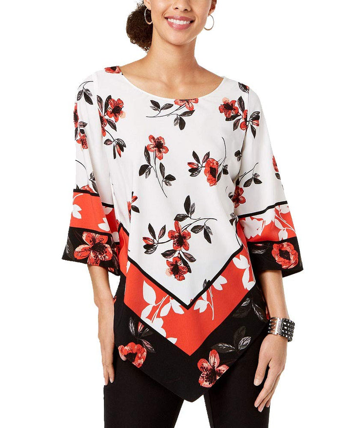 Alfani V Hem Geometric Print Top