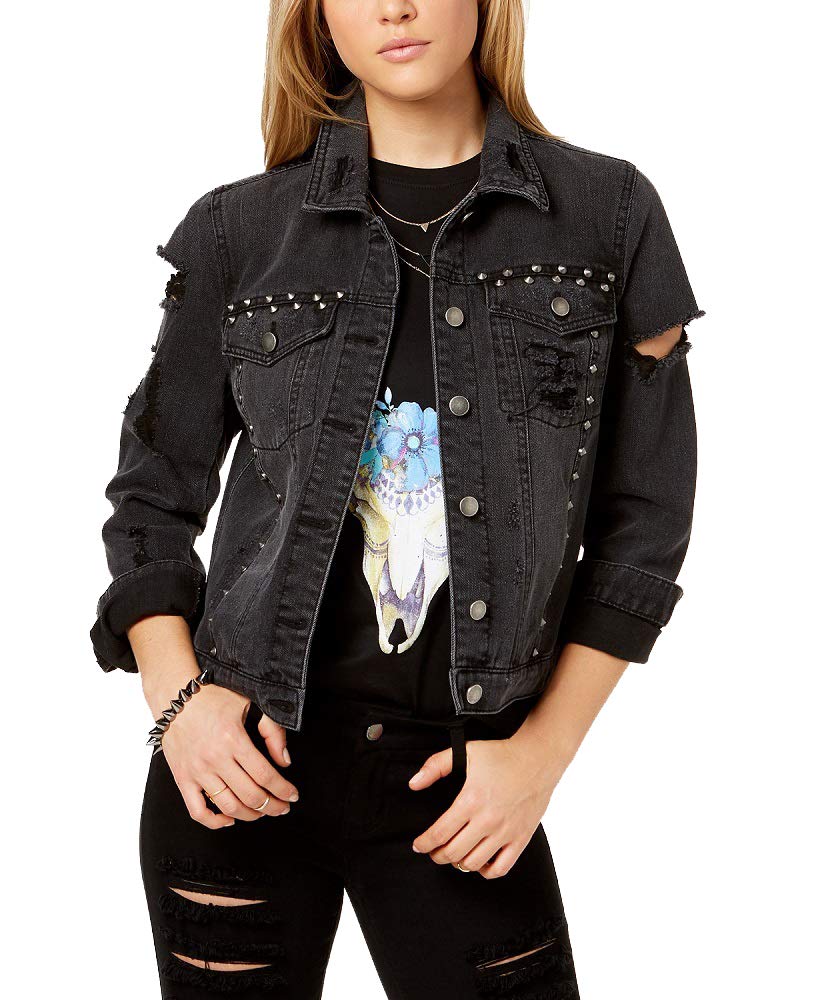 Material Girl Juniors Cotton Studded Denim Jacket
