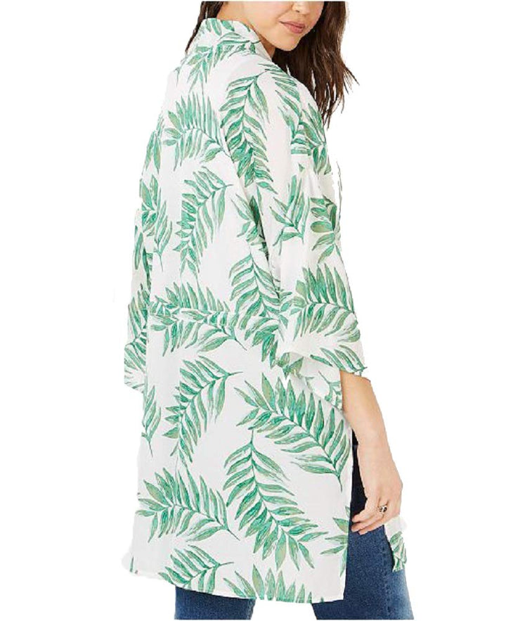 Juniors' Tropical-Print Kimono