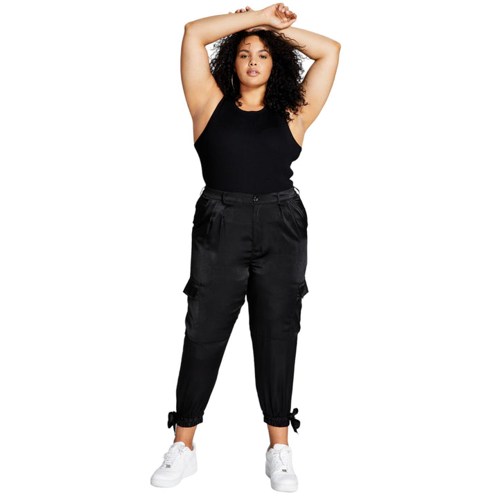 Now This Plus Size Satin Joggers