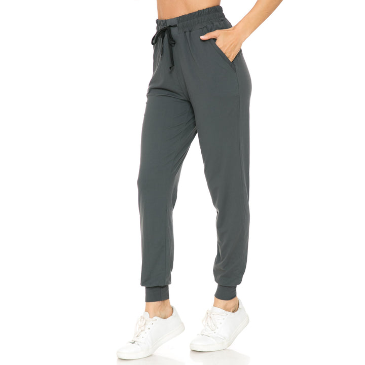 Buttery Soft Solid Basic Charcoal Women's Joggers - EEVEE