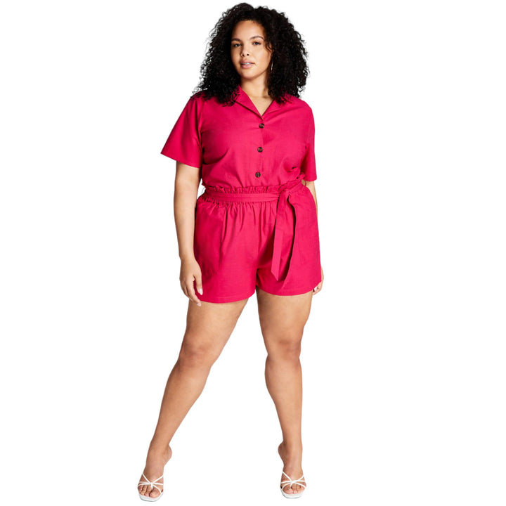 Now This Trendy Plus Size Paperbag Shorts