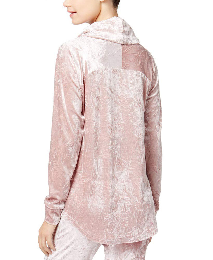 Ultra Flirt Juniors Crushed Velvet Funnel Neck Tunic Top