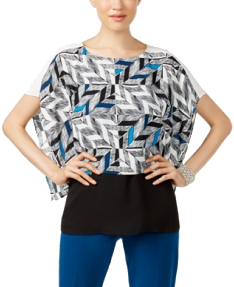Alfani Windowpane Poncho Top