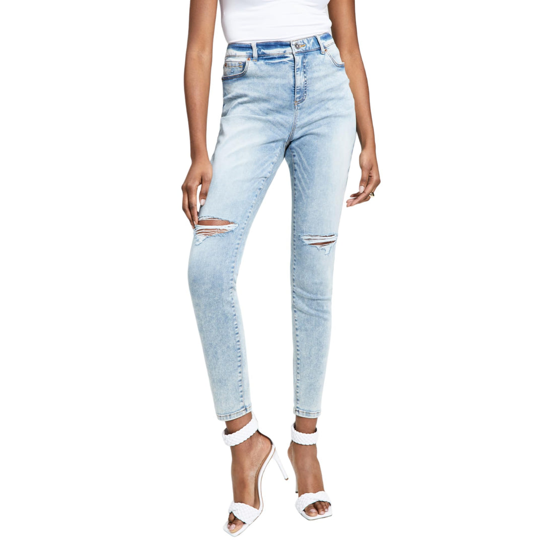 INC International Concepts Womens High Rise Ripped Skinny Jeans