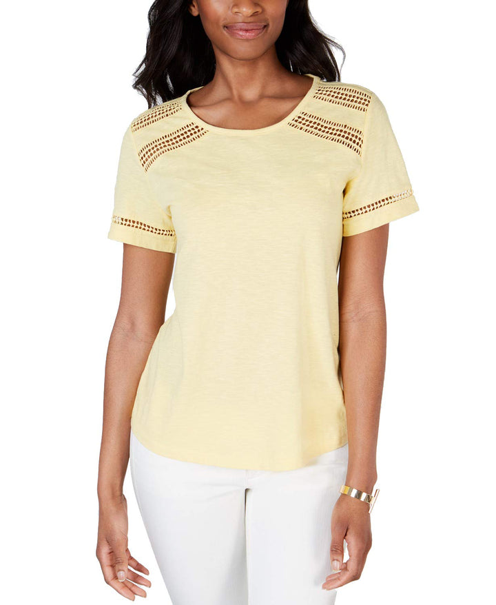Cotton Lace-Trim Top