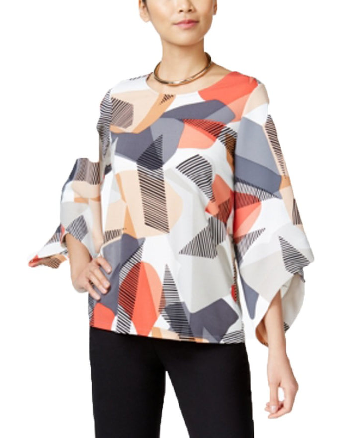Alfani Petite Printed Angel Sleeve Top
