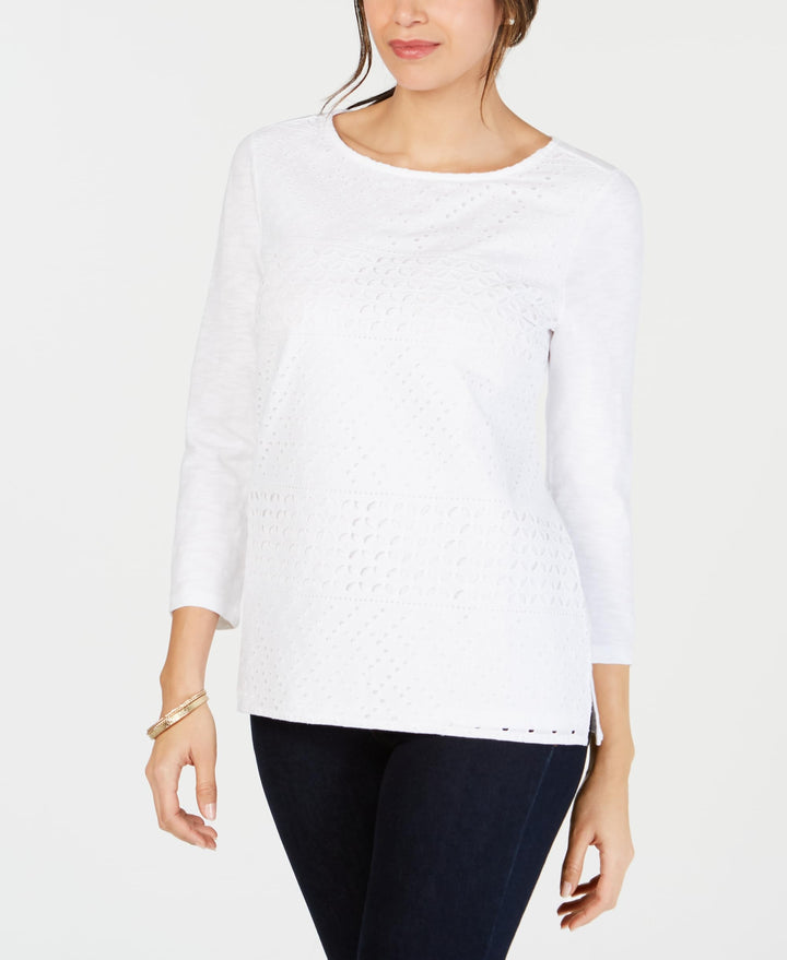 Cotton Eyelet Lace Top