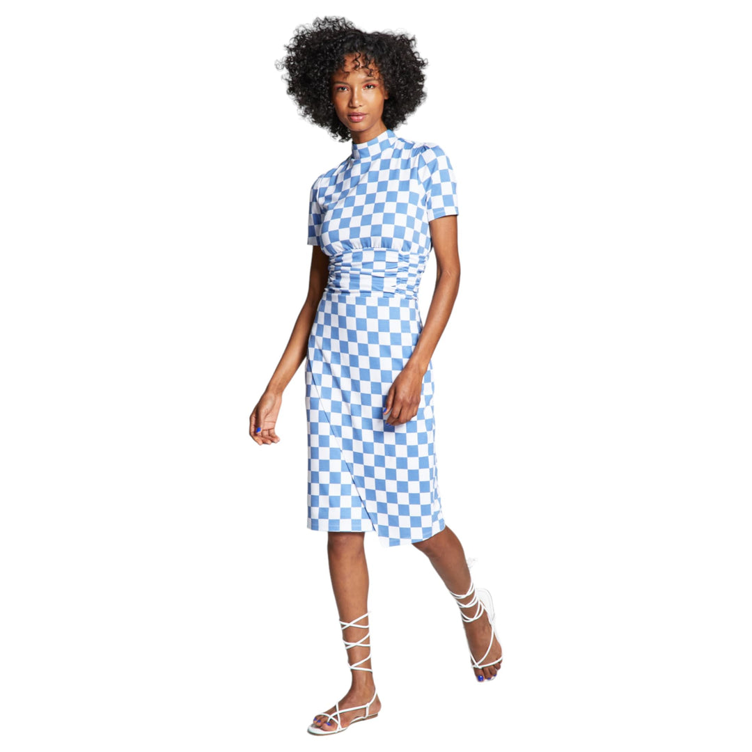 Ade Samuel for Inc Womens Knit Ruched Dress Blue / X-Large Ade Samuel for Inc Womens Knit Ruched Dress Blue / X-Large