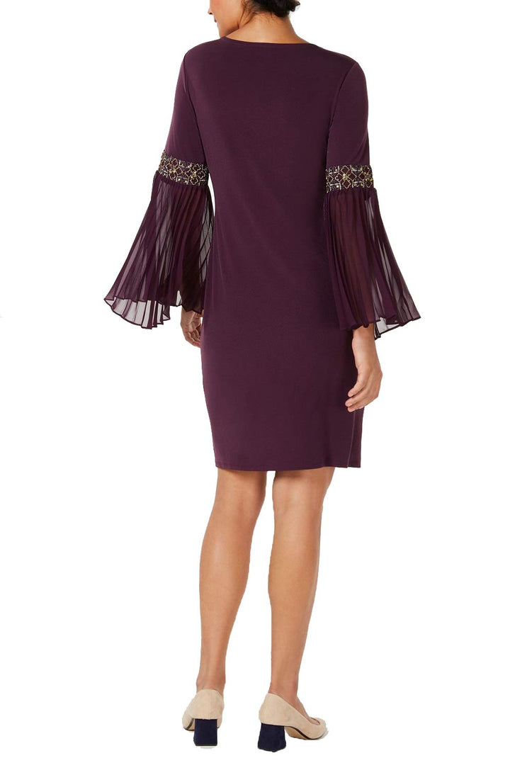 JM Collection Petite Beaded Bell Sleeve Dress
